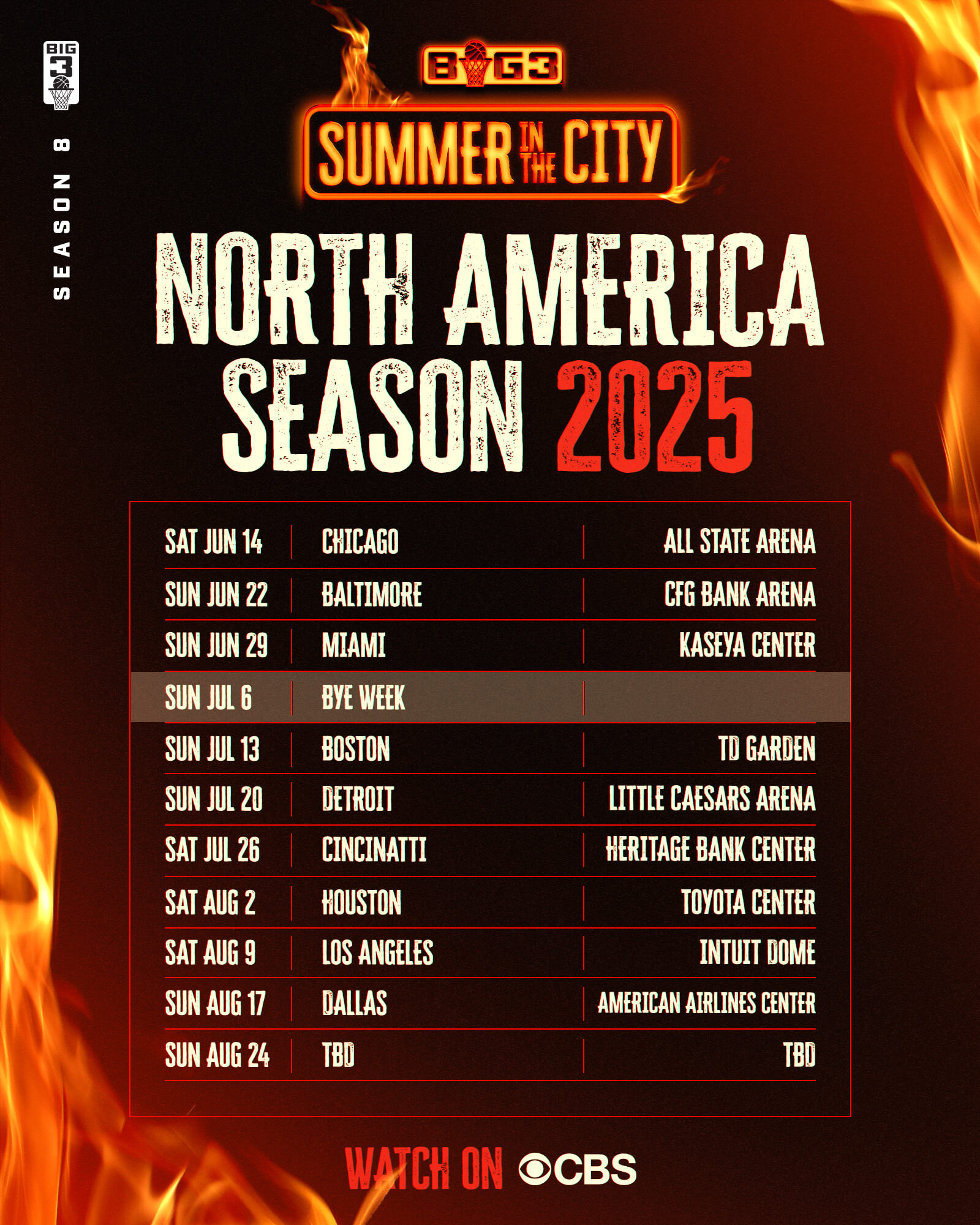 BIG3 2025 Schedule