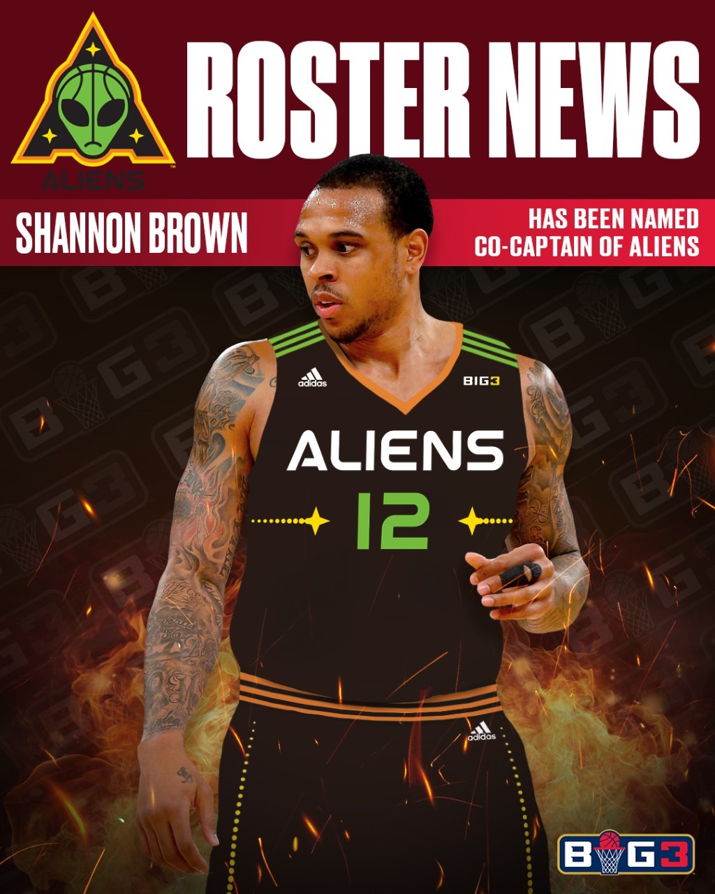 Shannon Brown Named CoCaptain of Aliens BIG3