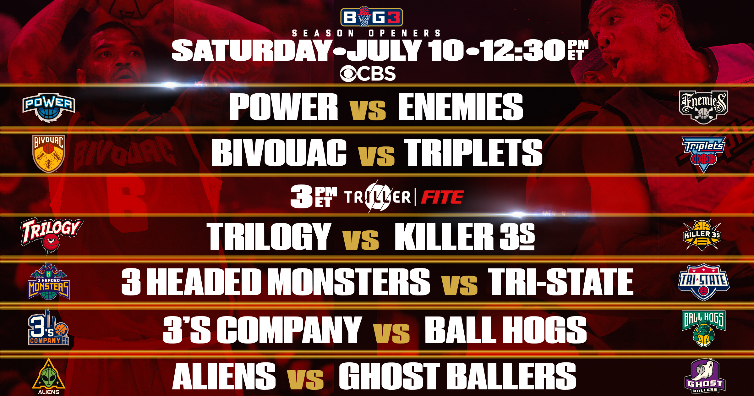 CBS Week 1 Matchups Released – BIG3