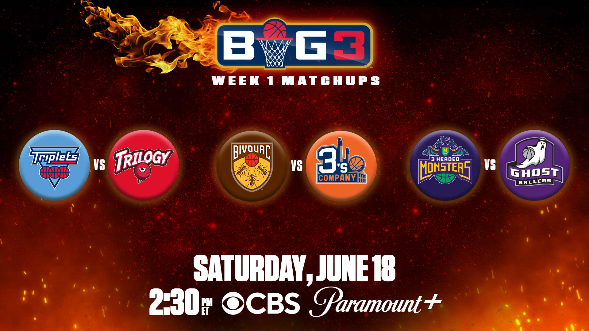 CBS Week 1 Matchups Released – BIG3