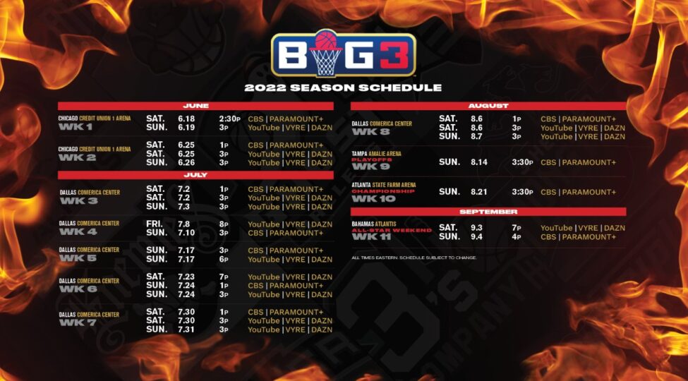 Big3 Announces Global Partnership With Dazn Full Broadcast Schedule Playoffs And Championship Big3