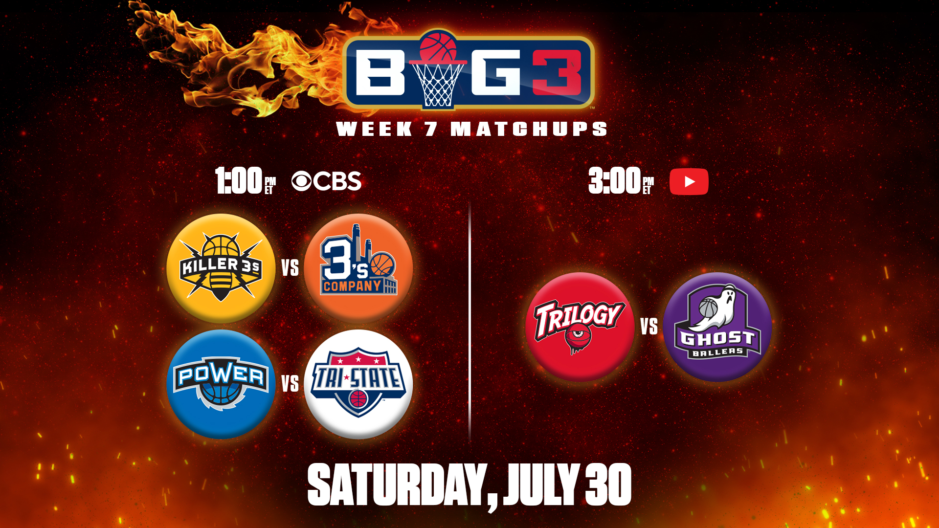 CBS Week 1 Matchups Released – BIG3